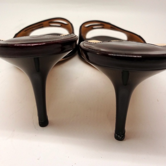 Jimmy Choo 3" Tiana Leopard Bordeaux Patent Leather Size 40 - Picture 4 of 8